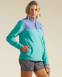 1 A/Div Boundary Lite Half-Zip Mock Neck Sweatshirt Green ABJFT00289 Billabong
