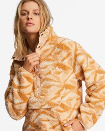 4 A/Div Switchback Pullover Mock Neck Sweatshirt Beige ABJFT00291 Billabong
