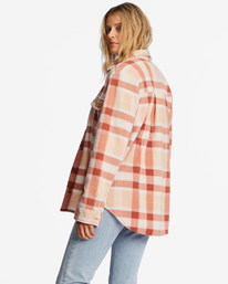 billabong, A/Div Forge - Surchemise en polaire pour Femme, KISS THE EARTH (mmq0) A/Div Forge - Fleece Shacket for Women ABJFT00300