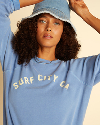 2 Wrangler On The Rise Crewneck Sweatshirt Blue ABJFT00337 Billabong
