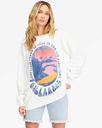 0 Chasing The Moon Crewneck Sweatshirt White ABJFT00340 Billabong