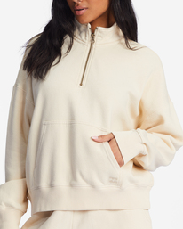 4 Lazy Mornings Half-Zip Pullover Sweatshirt White ABJFT00341 Billabong