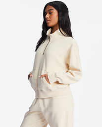1 Lazy Mornings Half-Zip Pullover Sweatshirt White ABJFT00341 Billabong