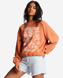 1 Here We Go Graphic Crewneck Sweatshirt Red ABJFT00344 Billabong