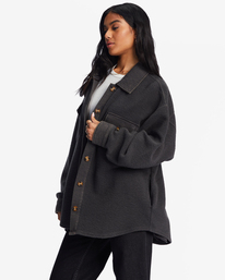 2 Anytime Shacket Oversized Button-Through Jacket Black ABJFT00350 Billabong