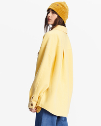3 Anytime Shacket Oversized Button-Through Jacket Yellow ABJFT00350 Billabong