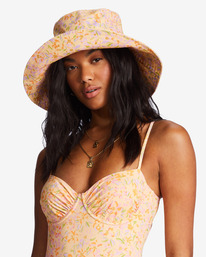 2 Time To Shine - Straw Bucket Hat for Women Orange ABJHA00194 Billabong