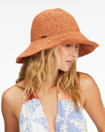 2 Time To Shine Straw Bucket Hat Brown ABJHA00195 Billabong