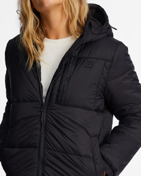 5 A/Div Transport Puffer 3 Hooded Zip-Up Jacket Black ABJJK00167 Billabong