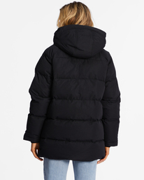 4 A/Div Artic Shores Hooded Puffer Jacket Black ABJJK00169 Billabong