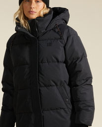 5 A/Div Artic Shores Hooded Puffer Jacket Black ABJJK00169 Billabong