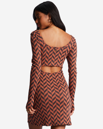 2 Still Your Girl Long Sleeve Jersey Dress Red ABJKD00196 Billabong