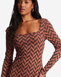 3 Still Your Girl Long Sleeve Jersey Dress Red ABJKD00196 Billabong