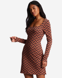 1 Still Your Girl Long Sleeve Jersey Dress Red ABJKD00196 Billabong