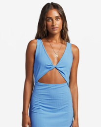 5 Take A Look Rib Knit Dress Blue ABJKD00206 Billabong