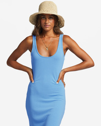 6 Take A Look Rib Knit Dress Blue ABJKD00206 Billabong