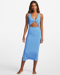 4 Take A Look Rib Knit Dress Blue ABJKD00206 Billabong