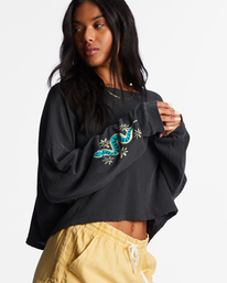 6 Beach Boyfriend Long Sleeve Crop Top Black ABJKT00282 Billabong