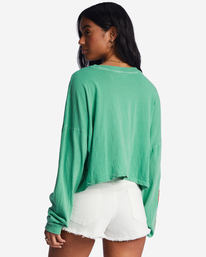 2 Beach Boyfriend Long Sleeve Crop Top Green ABJKT00282 Billabong