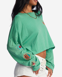 4 Beach Boyfriend Long Sleeve Crop Top Green ABJKT00282 Billabong