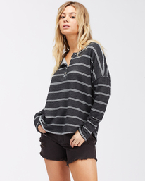 3 New Anyday Henley Top Black ABJKT00307 Billabong