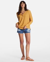 1 New Anyday Henley Top Yellow ABJKT00307 Billabong