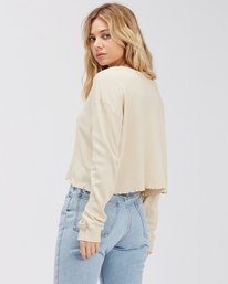 2 Pick Me Up Waffle Knit Long Sleeve Top White ABJKT00308 Billabong