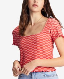 5 Squared Away Knit Top Pink ABJKT00415 Billabong
