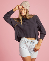 0 Cozy Falls Hooded Long Sleeve Top Black ABJKT00420 Billabong