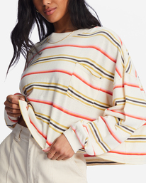 4 Beach Boyfriend Boxy Long Sleeve T-Shirt White ABJKT00426 Billabong