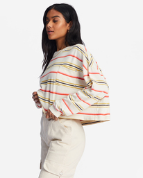 3 Beach Boyfriend Boxy Long Sleeve T-Shirt White ABJKT00426 Billabong