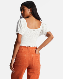 3 Love Song Puff Sleeve Top White ABJKT00441 Billabong