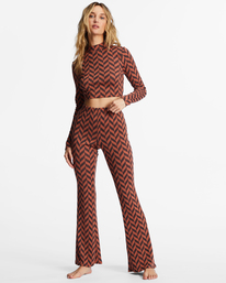2 New Heights Long Sleeve Mock Neck Top Red ABJKT00444 Billabong