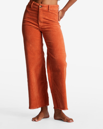 4 Free Fall Cord - Wide Leg Trousers for Women Red ABJNP00149 Billabong