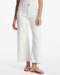 4 Free Fall Cord - Wide Leg Trousers for Women White ABJNP00149 Billabong