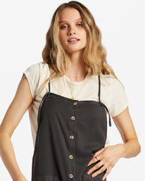 3 Beach Cruiser Wide-Leg Overalls Black ABJNP00234 Billabong