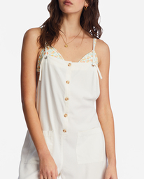 3 Beach Cruiser Wide-Leg Overalls White ABJNP00234 Billabong