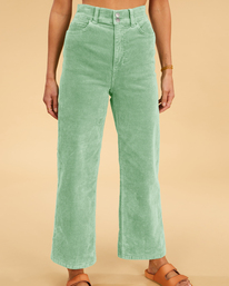 green high waisted corduroy pants