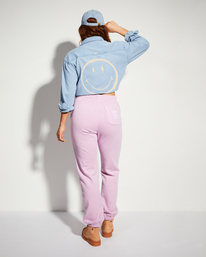 billabong, Billabong x Smiley Happy Saturday - Pantalon de jogging pour Femme, LADY LAVENDER (pfy0) Billabong x Smiley Happy Saturday - Joggers for Women ABJNP00343