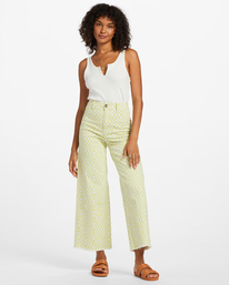 1 Free Fall Print - Pantaloni con gamba ampia da Donna Green ABJNP00352 Billabong