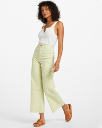 1 Free Fall Print Wide Leg Pants Green ABJNP00352 Billabong