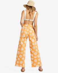 billabong, Free Fall Print - Pantalon ample pour Femme, ORANGE PEEL (ngz0) Free Fall Print - Wide Leg Trousers for Women ABJNP00352