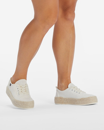 4 Puebla Canvas Platform Shoes White ABJS300019 Billabong