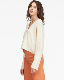 1 Short N Sweet Cropped Cardigan Sweater White ABJSW00121 Billabong