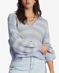 3 Mas Amor Hooded V-Neck Sweater Purple ABJSW00212 Billabong
