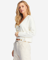 2 Paired Up Button-Front Cardigan White ABJSW00220 Billabong