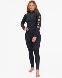 1 4/3 Salty Dayz Natural Chest Zip Wetsuit Black ABJW100161 Billabong