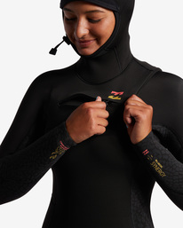5 5/4 Synergy Hooded Chest Zip Full Wetsuit Black ABJW200100 Billabong