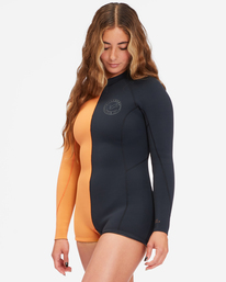 3 2/2 Spring Fever Back Zip Long Sleeve Spring Suit Brown ABJW400112 Billabong