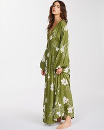 2 Night Bloom Long Sleeve Maxi Dress Green ABJWD00151 Billabong